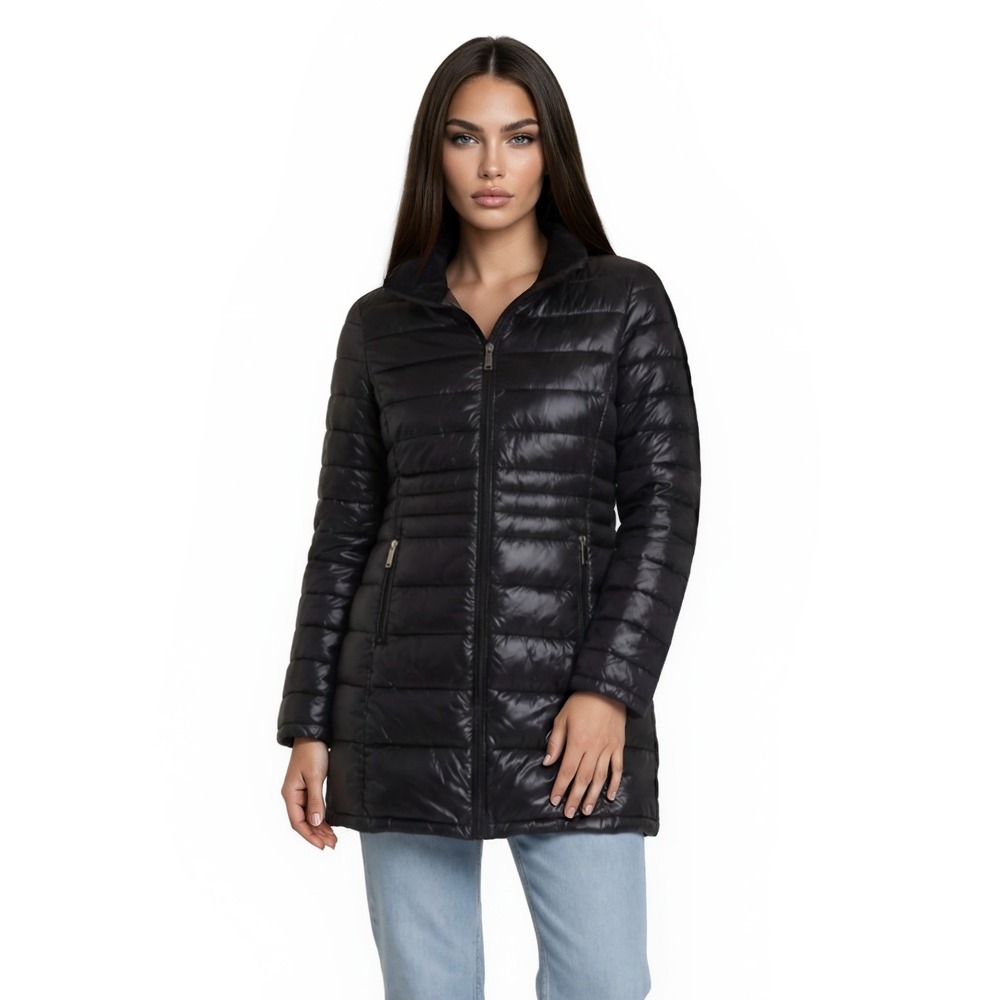 Andrew Marc Down Puffer Jacket Women's Size Medium Black Packable Lightweight
